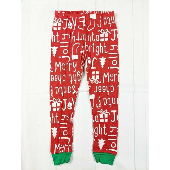 Carter's Red White & Green Holiday Words Pajamas Youth 4 - Picture 5 of 7